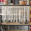 American Country Crochet Wave Hollow Short Curtains for Roman Window Kitchen Manual Rhombus Tassels Half Curtains Valance #A594 1