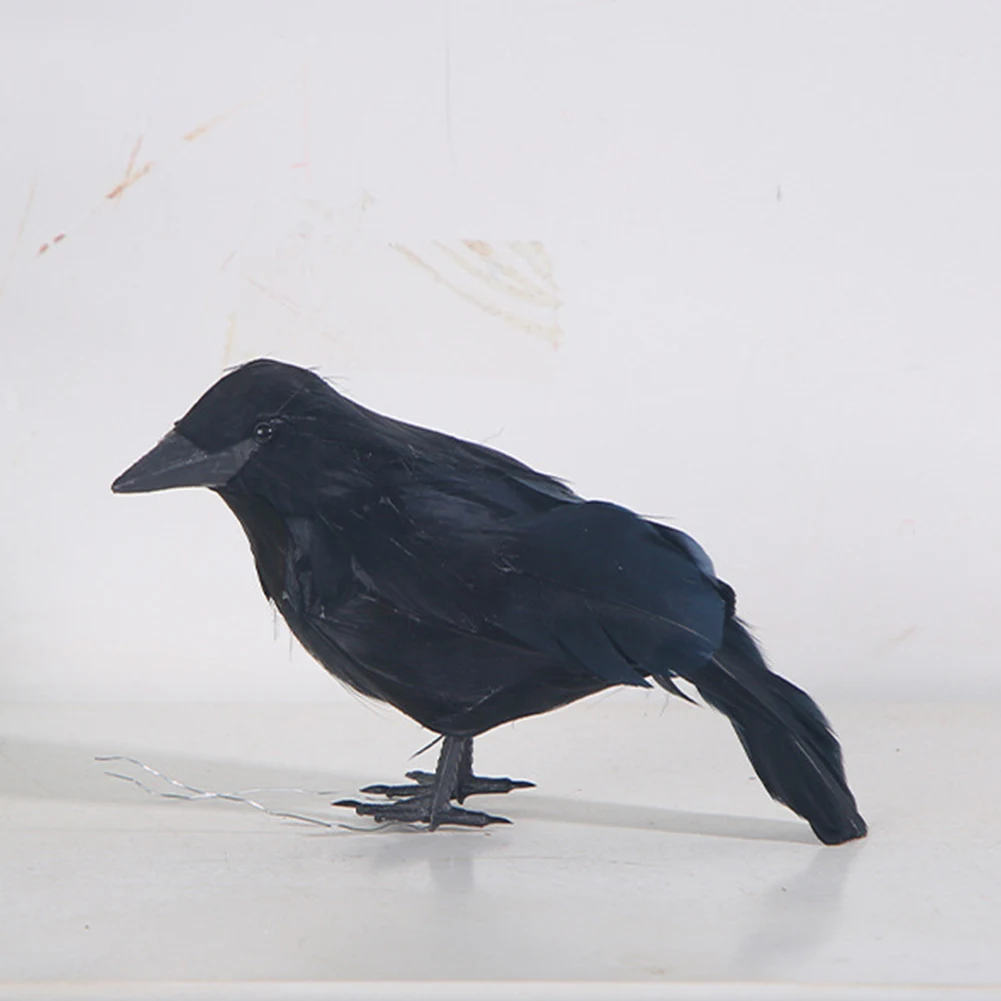 Halloween Simulation Crow Realistic Artificial Raven Crow Multifunctional Festive Atmosphere Lifelike Haunted House Decor Props