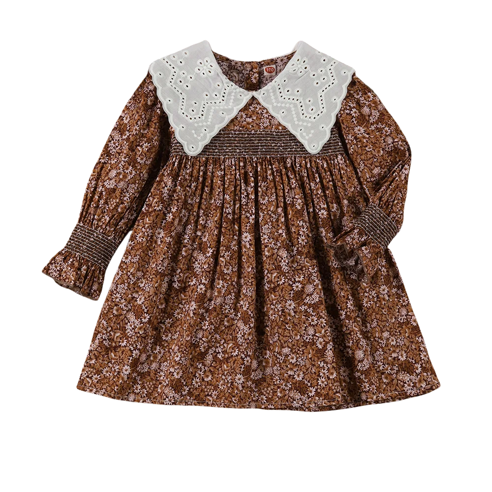 Robe Smock été Vintage Fille 6 Ans - Coton Imprimé - Occasion Très Bon état