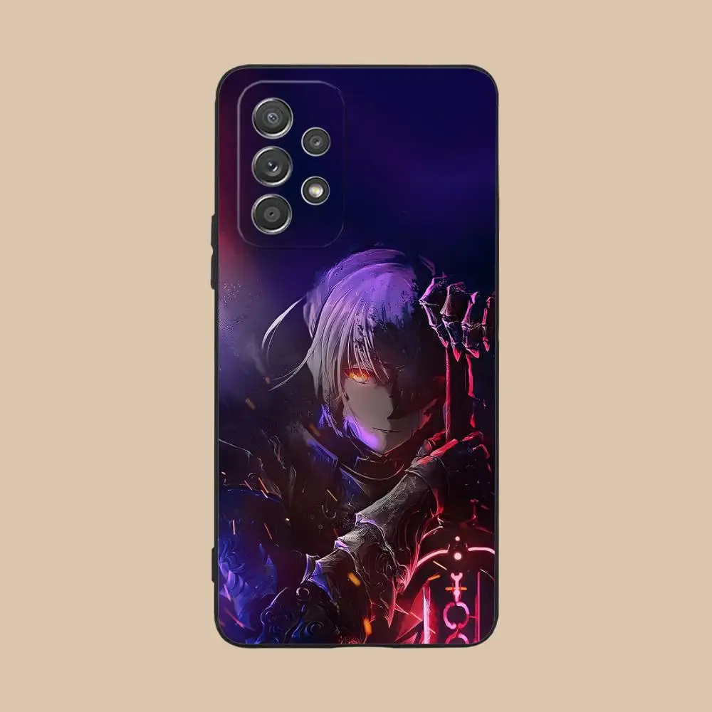 Luxurious Black Cellphone Case Featuring Fate Grand Saber Alter Design