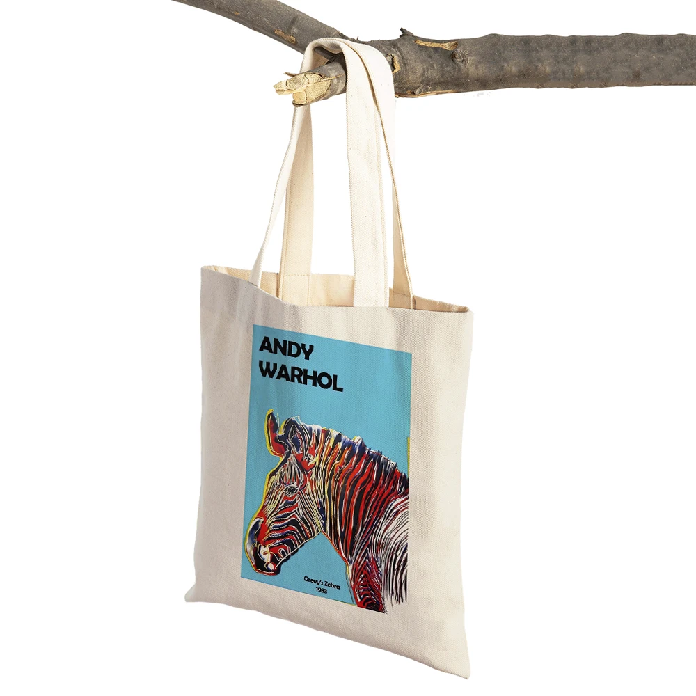 Vintage Art Andy Warhol Shoulder Shopper Bag Abstract Women