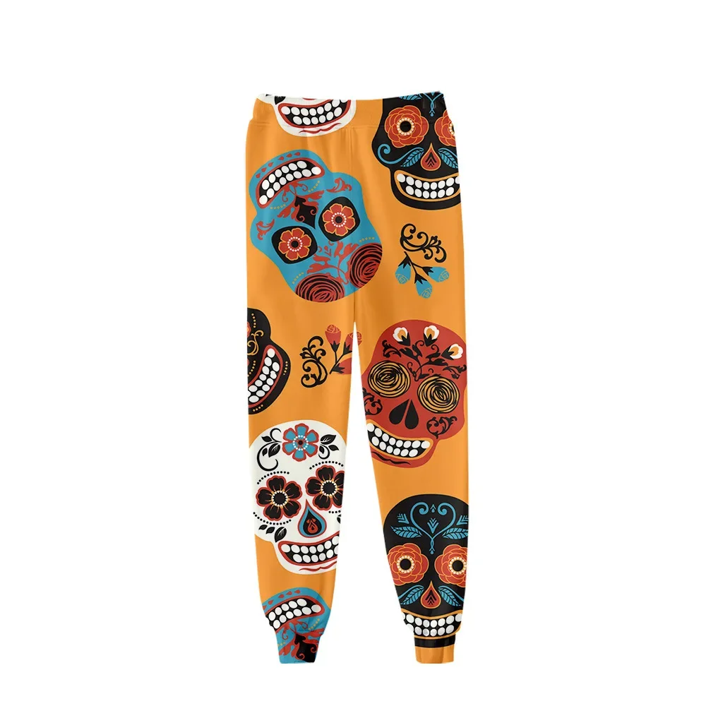 

Новинка 2024, стильные спортивные штаны для бега в стиле хип-хоп, повседневные мужские и женские детские спортивные штаны с 3D-принтом черепа, удобная уличная одежда большого размера