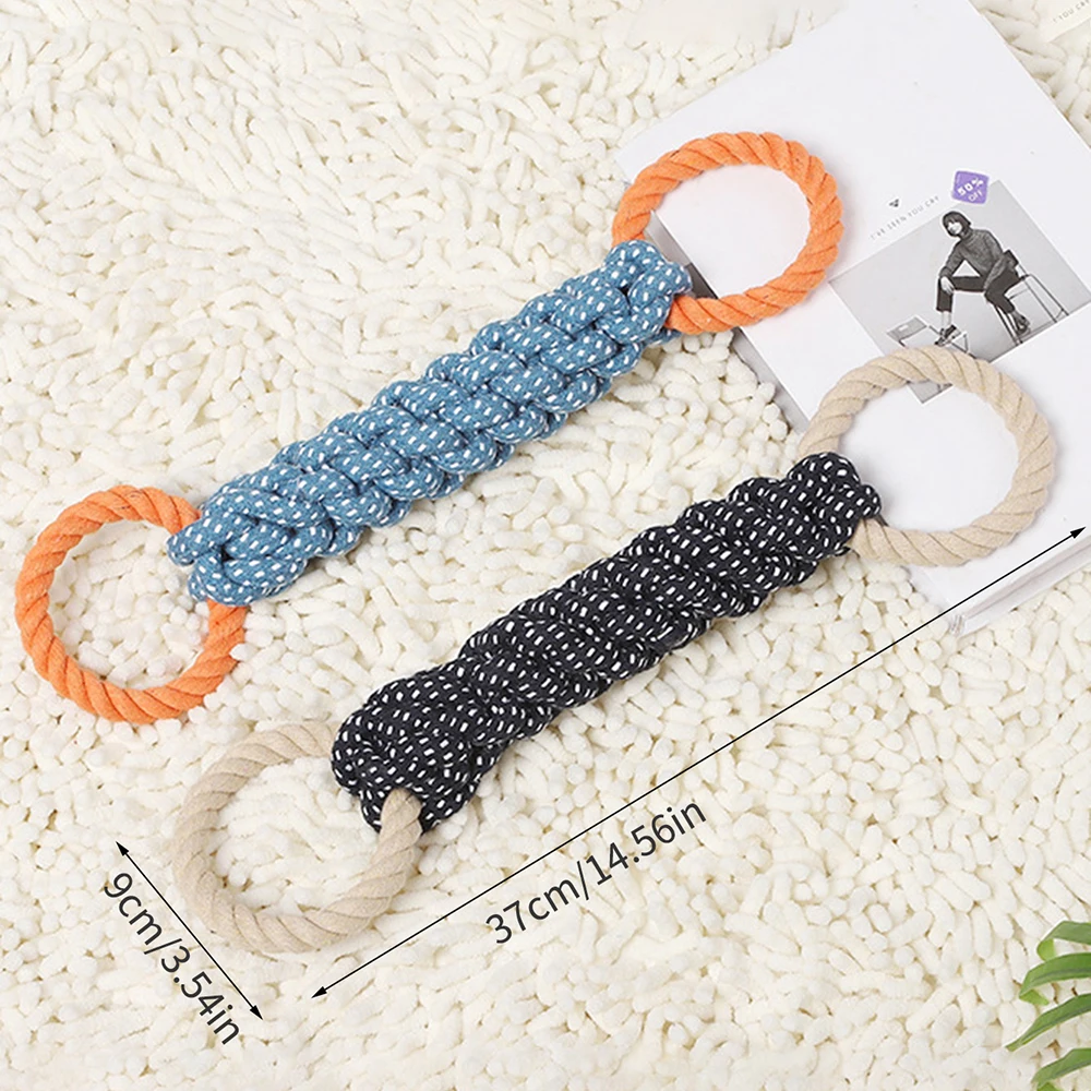 Handwoven Pet Dog Toy for Teeth Cleaning And Chew Fun Natural Bite Rope Dog Plaything 1PC