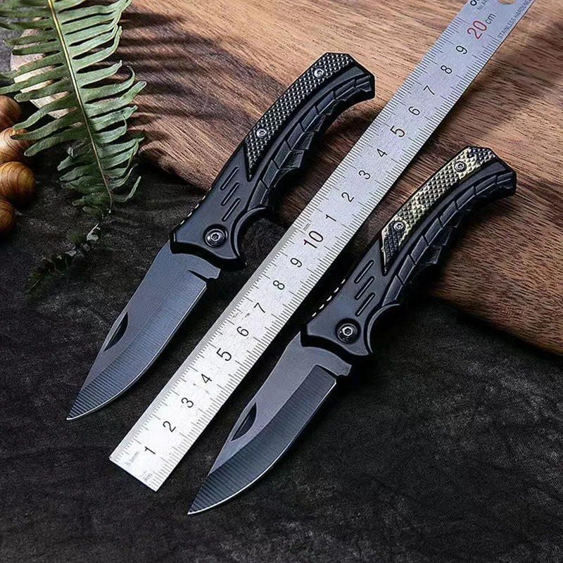Outdoor non-slip stainless steel folding camping knife sharp high hardness portable fruit