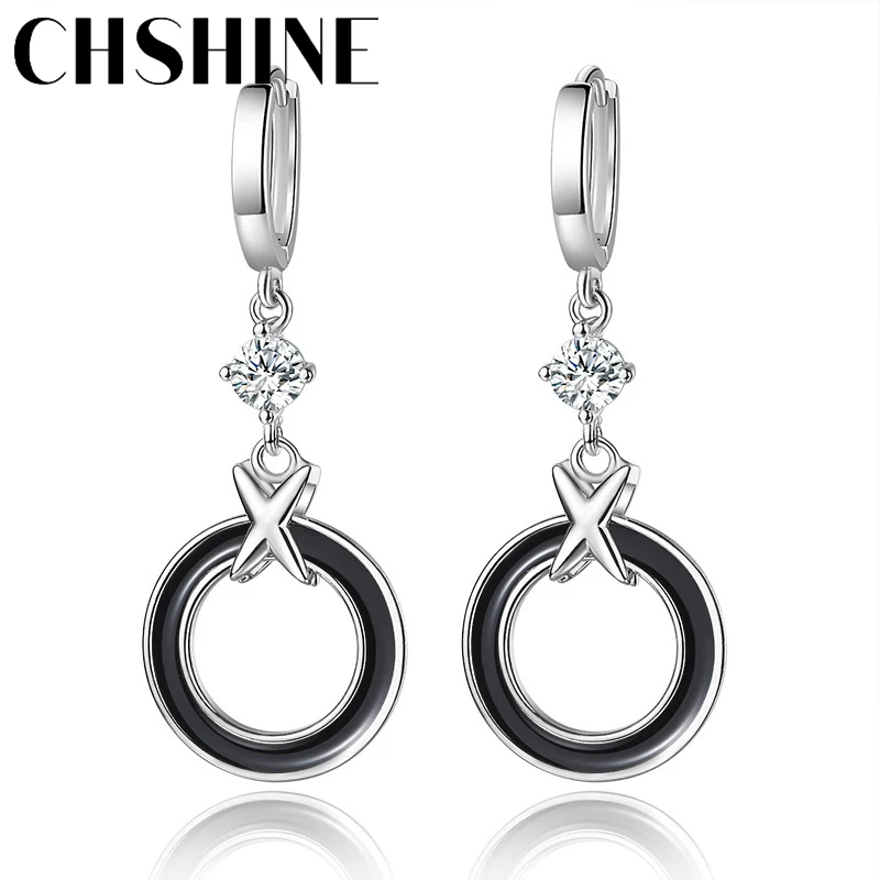 CHSHINE 925 Sterling Silver Circle Ring Earrings For Lady Lovers Banquet Party Jewelry - Image 5