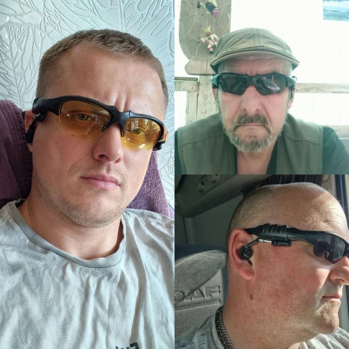 Stereo Earphones Wireless Headset with Mic Polarized Glasses Sunglasses For Driving Cycling Sports Noise Reduction