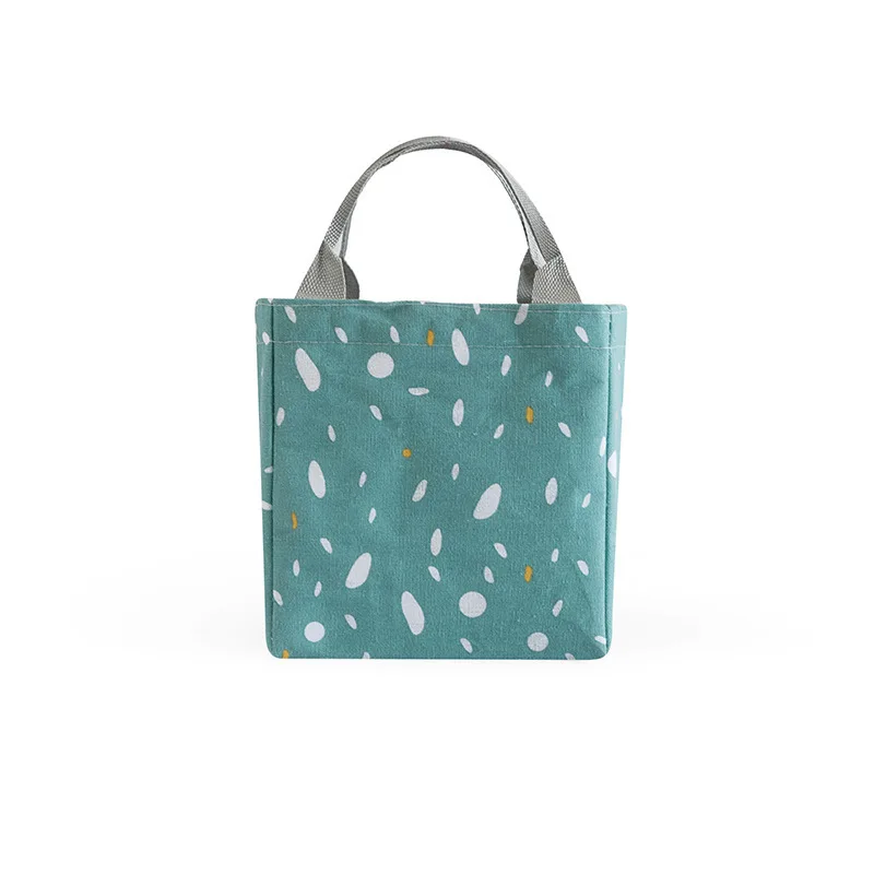 Lunch Food Bags Cotton Linen Fashion Waterproof Durable Functional Women Student Office Worker Portable Insulation Handbag