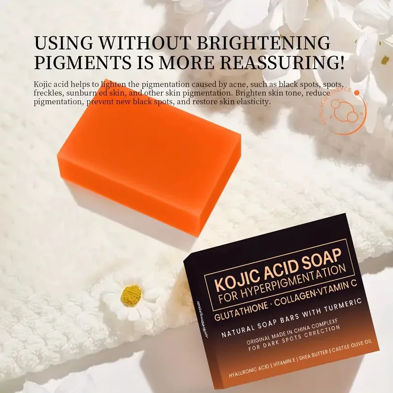 100g Kojic Acid Soap Glutathione Hand Soap Papaya Bath Soap Face Cleanser Makeup Remover 4