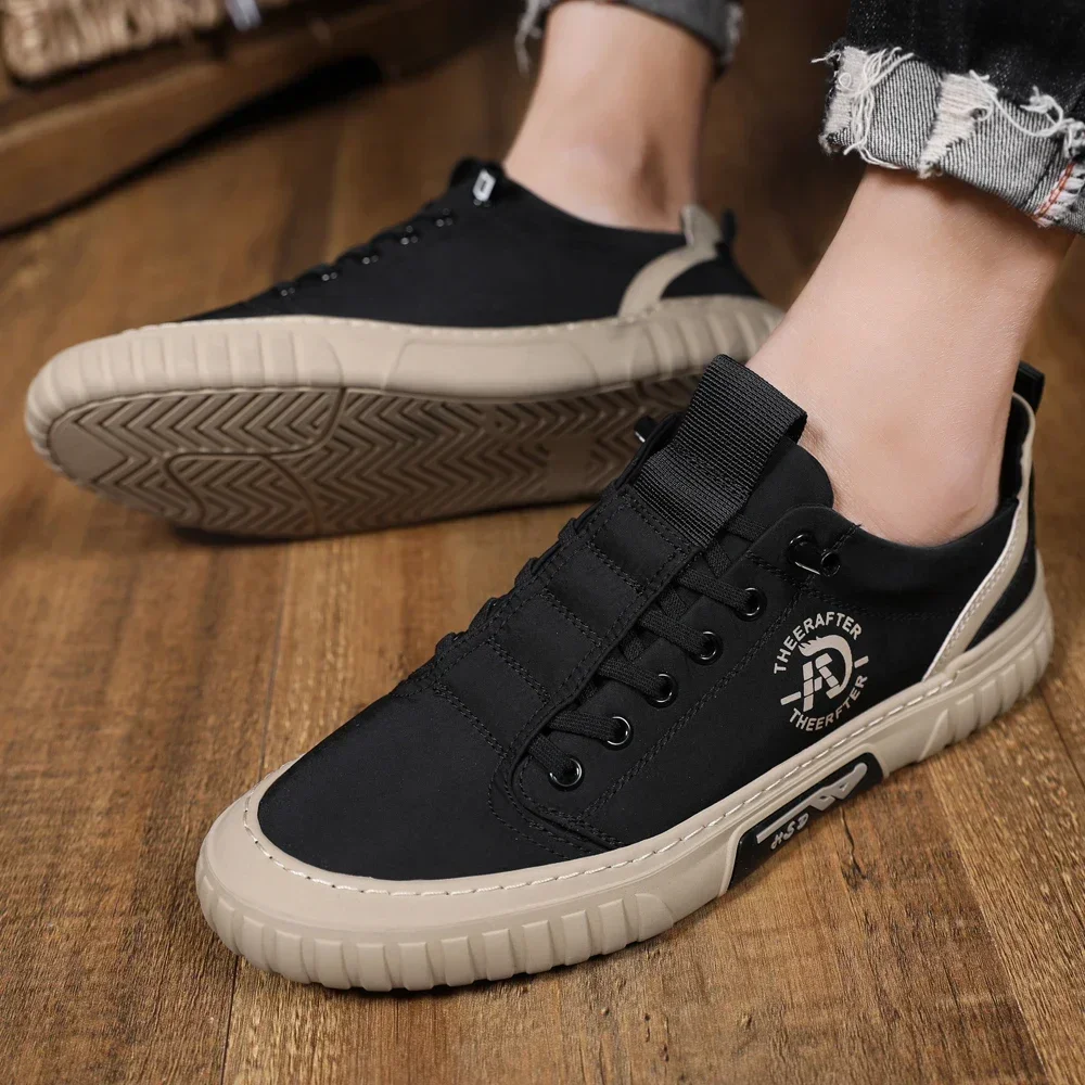 Men Casual Shoes Breathable Ice Silk Canvas Shoes Loafers Sneakers Outdoor Comfort Slip on Flat Vulacnized Shoes Adult Moccasins - 4