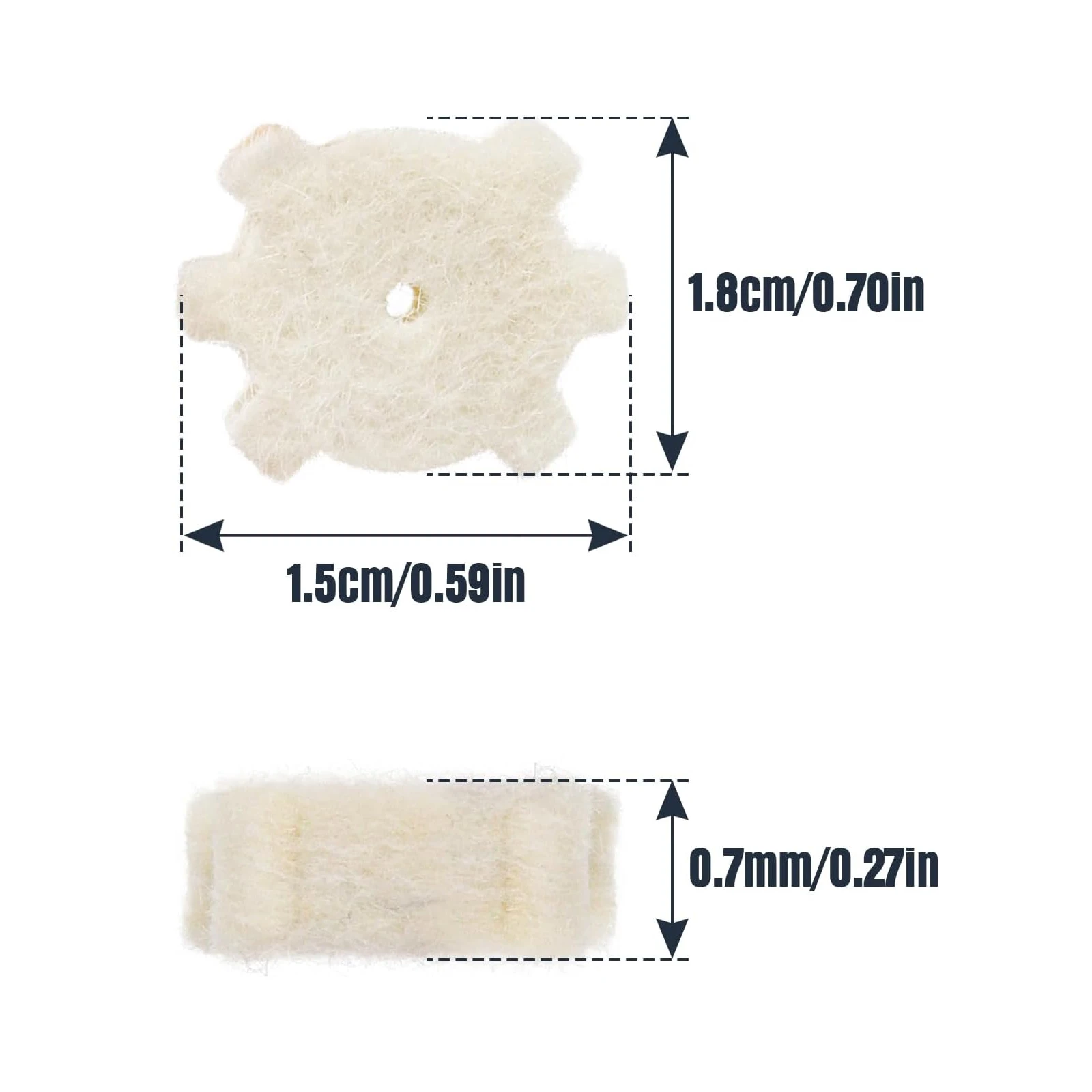 50 Pack Chamber Mop Cleaning Pads Star Wool Felt Gun Brush Cleaning Kit Cleaning Pellets for .22Cal & .30Cal 4