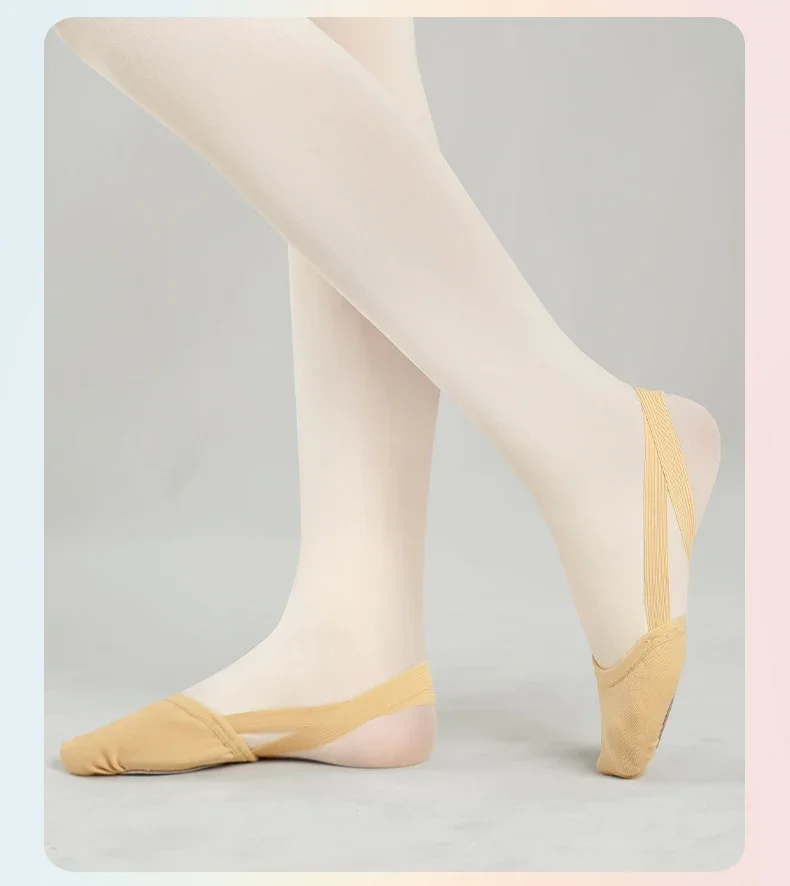 Damen-Ballettschuhe mit halber Sohle, lässig, elastisches Band, Tanzschuhe, Rhythmische Gymnastik, leichte, bequeme Schuhe – Detail 14
