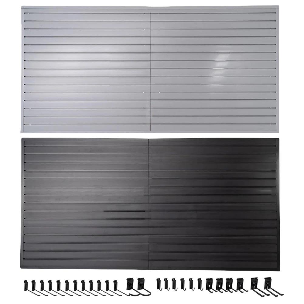 32 Sq Ft PVC Slatwall Organization System 4ft x 8ft 26 Heavy Duty Hooks Garage Home Retail Guitar Shop Storage Panels