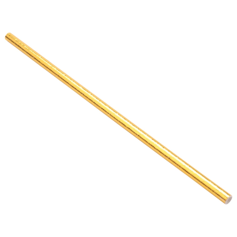Gold Foil Paper Straws, Biodegradable Disposable Party Drinking Straws, Pack Of 100 Holiday Celebrations