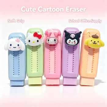 Gomma per Cancellare Retrattile a Forma di Coniglio Rosa Kawaii, Cancelleria per Studenti, Articoli Scolastici, Regalo Carino per Ragazze e Adolescenti