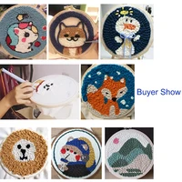 GATYZTORY Punch Needle Kit Sunset Scenery Cross Stitch Diy Embroidery Rug Punch Craft Supplies Painting Wall Decor Diy Gift 4