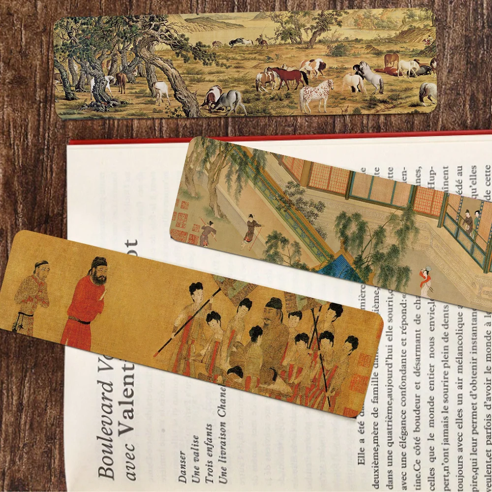 30pcs Ancient Chinese Paintings Bookmarks for Students Reading Books Book Page Labeling Paper Cards Page Markers Creative Gifts