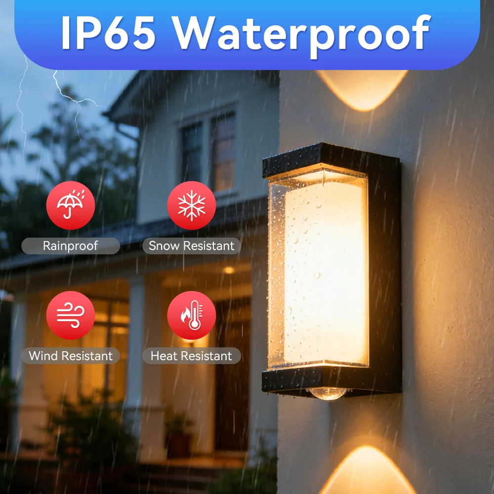Elegant Outdoor IP65 Waterproof Wall Light - Warm Light for Gardens, Corridors, and Balconies