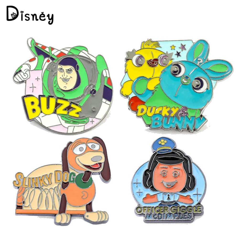 Disney Toy Story Spilla Buzz Lightyear Ducky And Bunny Slinky Dog Metal Smalto Badge Pin Abbigliamento Zaino Pin Accessori Regali