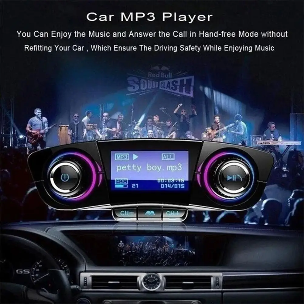 

Wireless Bluetooth Car MP3 Player FM Transmitter AUX Players Flash Audio TF Receiver USB Music Charger USB Dual F8R2