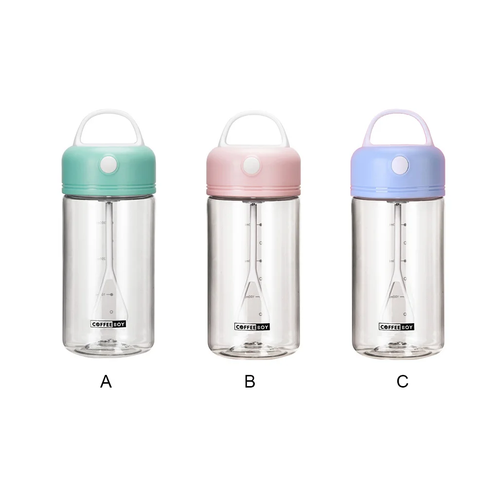 

Shake Bottle Leak-proof 380ML Stirring Cup Plastic Quiet Protein Shaker Battery Operated Button Control Drink Mixer