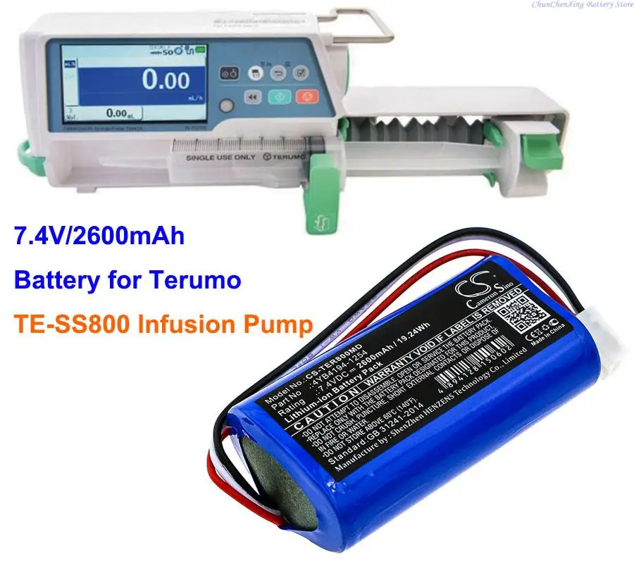 

OrangeYu 2600mAh Battery 4YB4194-1254 for Terumo TE-SS800 Infusion Pump