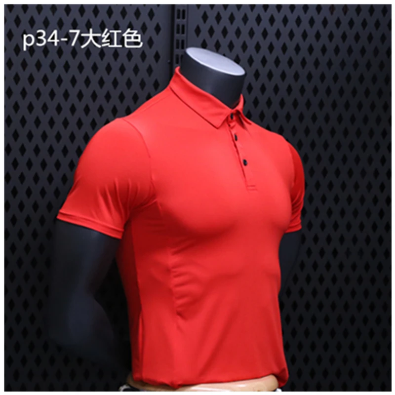 Golf short sleeved, golf shirt elastic quick-dry sportswear men's outdoor jacket t-shirt