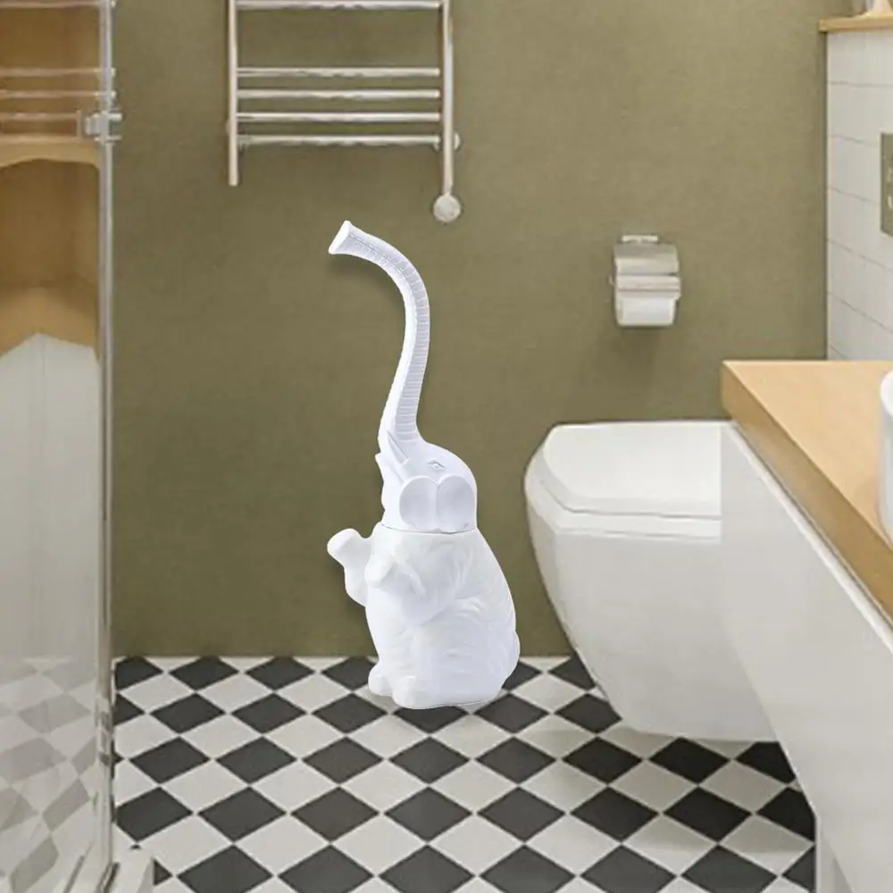 Description Picture 3 of itemElephant Style Toilet Brush Set Compact Size Decorative Toilet Brush And Holder Set Drip-Proof Bathroom Toilet Accessories