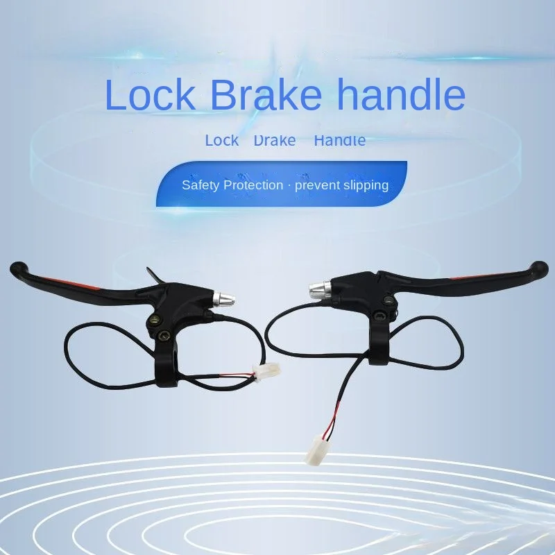 1 Pair Aluminium Parking Power Cut Electric Bicycle Left Right Brake Levers Universal E-Bike Scooter Brakes Handles Replacement