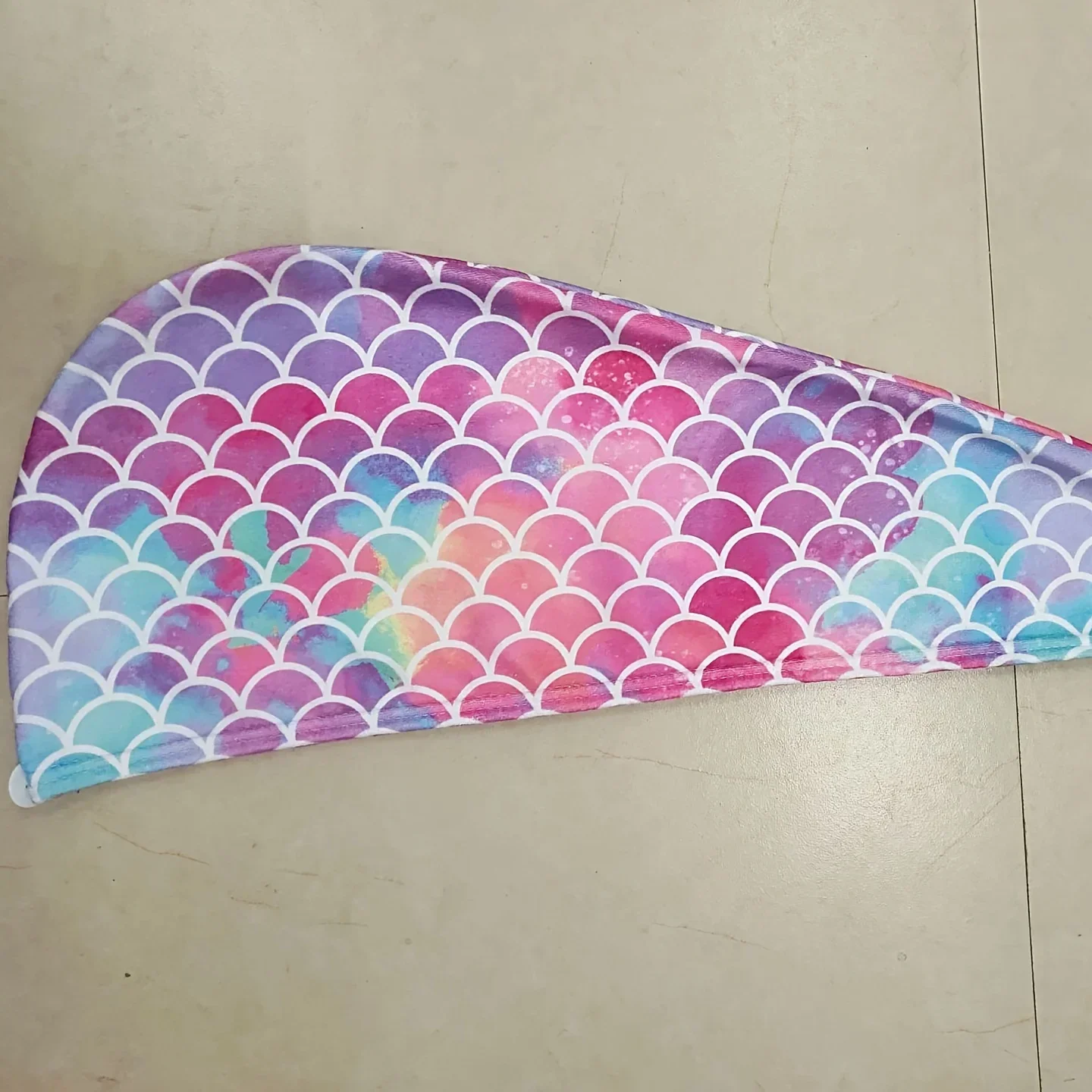 New Fish Scale Print Dry Hair Cap, Colorful Dry Hair Towel, Mermaid Head Scarf, Dry Hair Hat 5