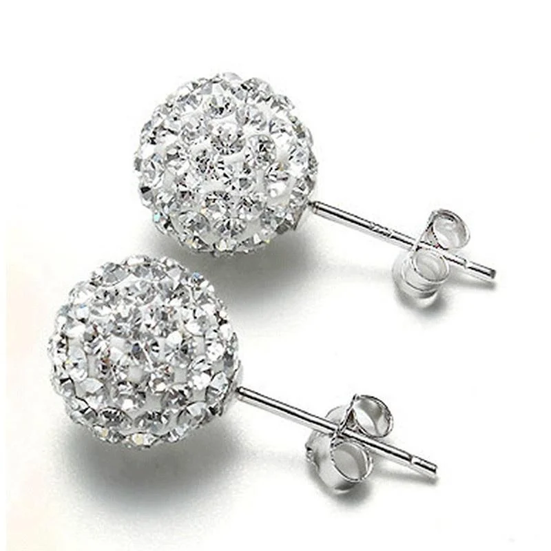 

Women Stud Earrings Fashion Girls Trending Zircon Flower Bud Ball Stud Earrings White Cubic Zirconia Hypoallergenic Ear Studs