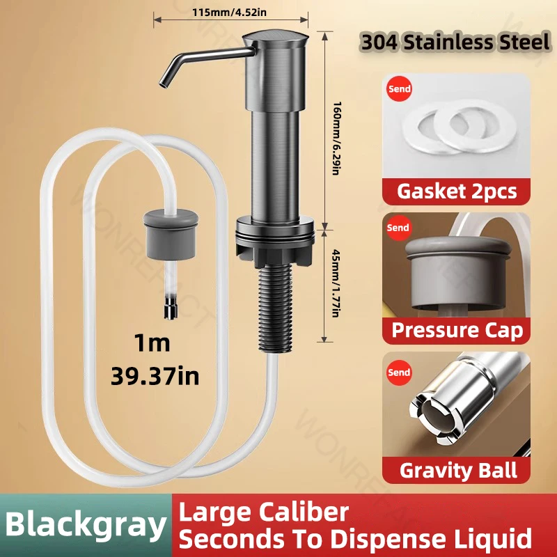 Soap Dispenser for Kitchen Sink Built in Sink Soap Dispenser Brushed Countertop