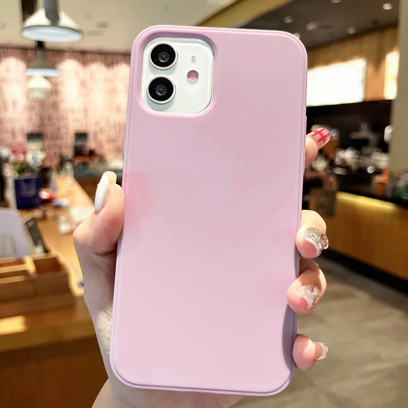 Luxury Soft Silicone Matte Shockproof Phone Case - Solid Color Cover