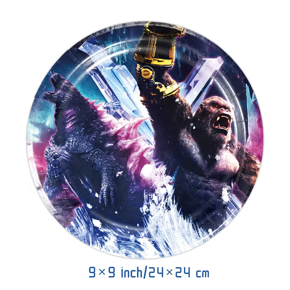 Monster King Theme Birthday Party Decoration Disposable Dinnerware Cup Plate Napkin Tablecloth 3D Balloon for Kids Christmas