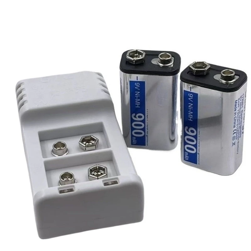 2PCS GTL 9V 900mAh 17R8H Charger Set for Wireless Microphone Multimeter Recharge