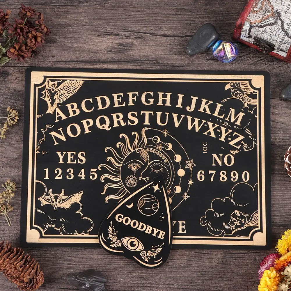 Divination Pendulum Board Kit Art Home Decor Wooden Magic Board Ouija Metaphysical Message Witch's Pendulum wood icon decoration