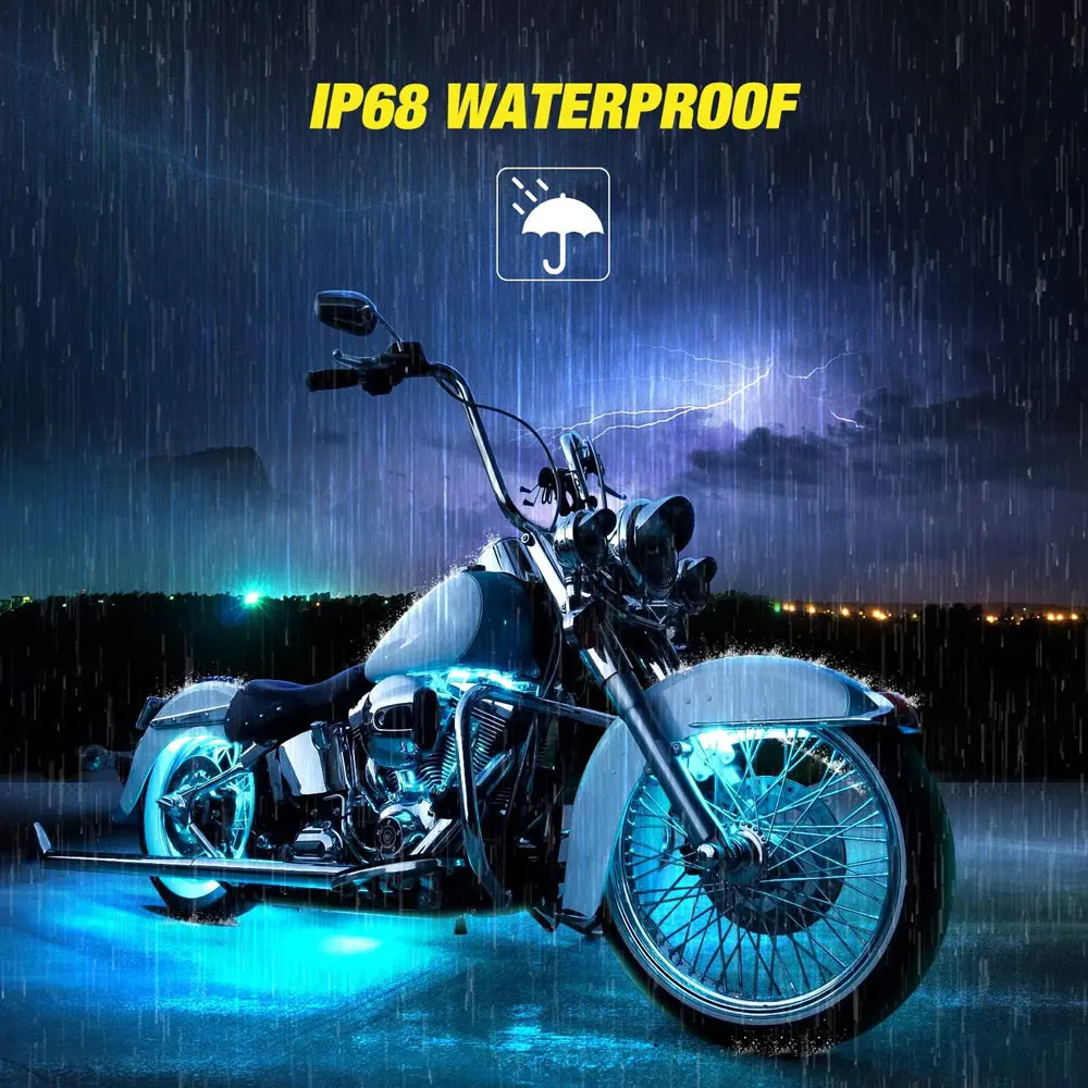 12V Motorcycle Led Light Multi-Color Atmosphere Light Sound Control Decorative Neon Lamp For Harley Yamaha Honda Kawasaki Suzuki motorcycle led lights led atmosphere light