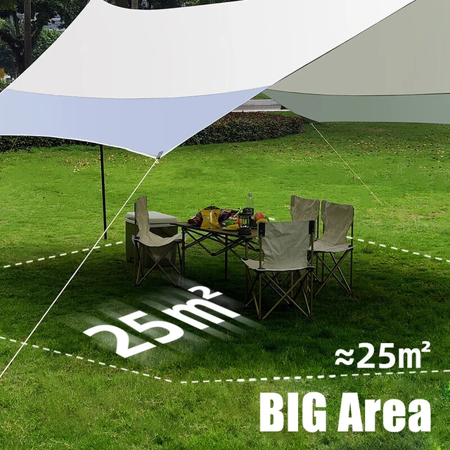 Nagy Kempingtámsai 5,2X4,5 M Sátor Tarp Vízálló Oxford Kültéri Légylap Napellenző Napfény Napfényes Lombkorona - Image 2