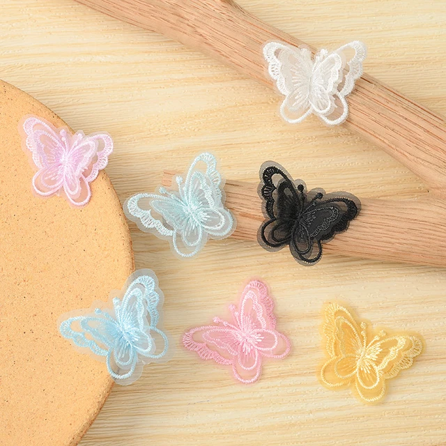 Wholesale 100Pcs 5*4cm 2 Layers Ornament Butterfly Appliques For DIY  Headwear Hairpin Crafts Decor Wedding Gifts Accessories - AliExpress