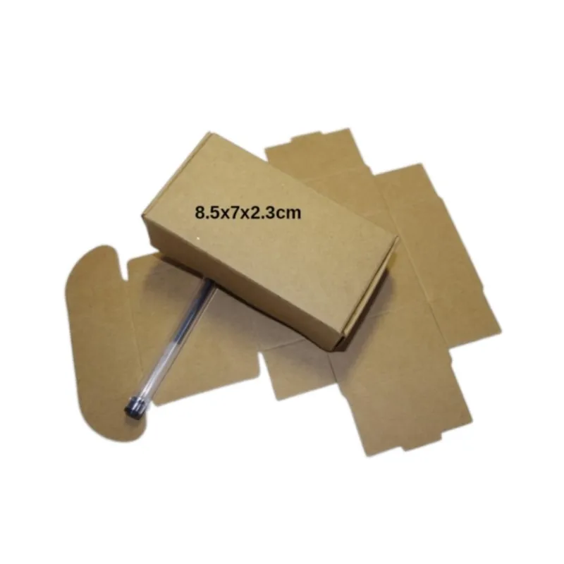 50pcs/lot 8.5x7x2.3cm Gift Packaging 350gsm brown Kraft card Paper Box | Дом и сад