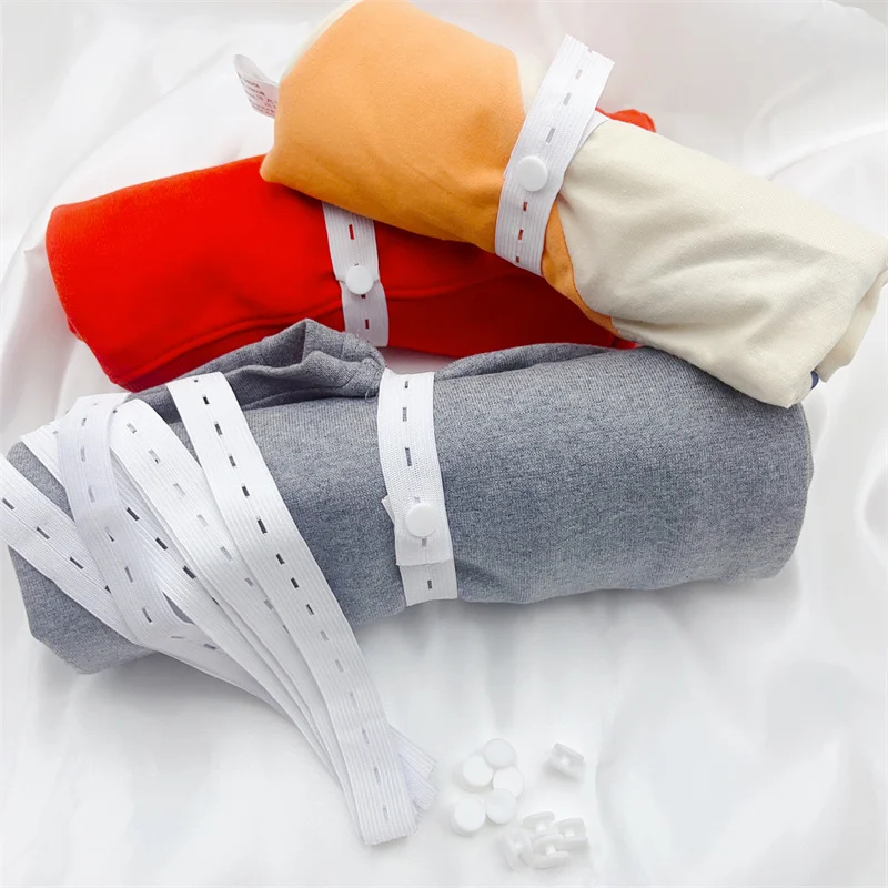 

Wholesale 1000pcs Clothes Storage Elastic Band Buttonhole Elastic Band DIY Scarf T-Shirt Pants Folding Fixed Band Home Suppliess