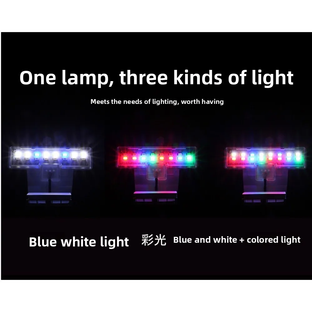 Waterproof Fish Tank Light Super Slim High Brightness Aquarium LED Light Adjustable Energy-Saving Clamp Light Aquarium Use