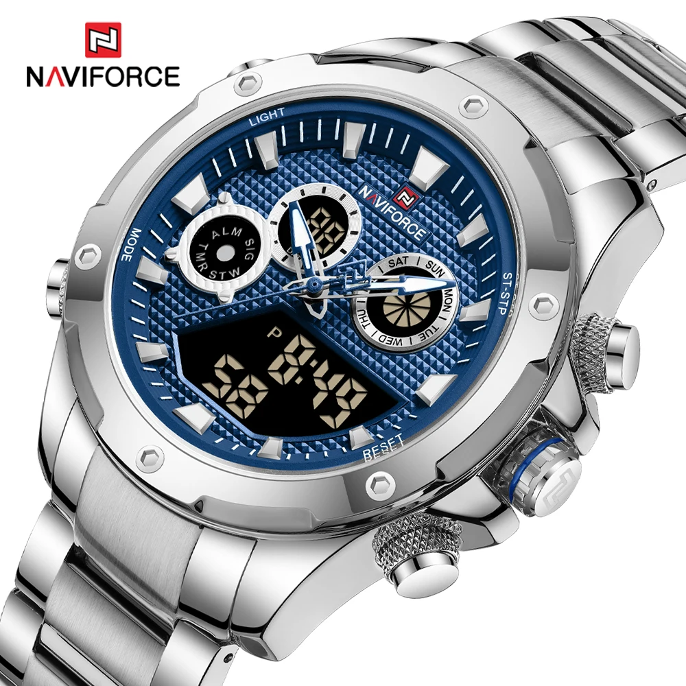 

NAVIFORCE Luxury Watches for Men Original Fashion Digital Wristwatch Men's Waterproof Military Sport Stainless Steel Clock