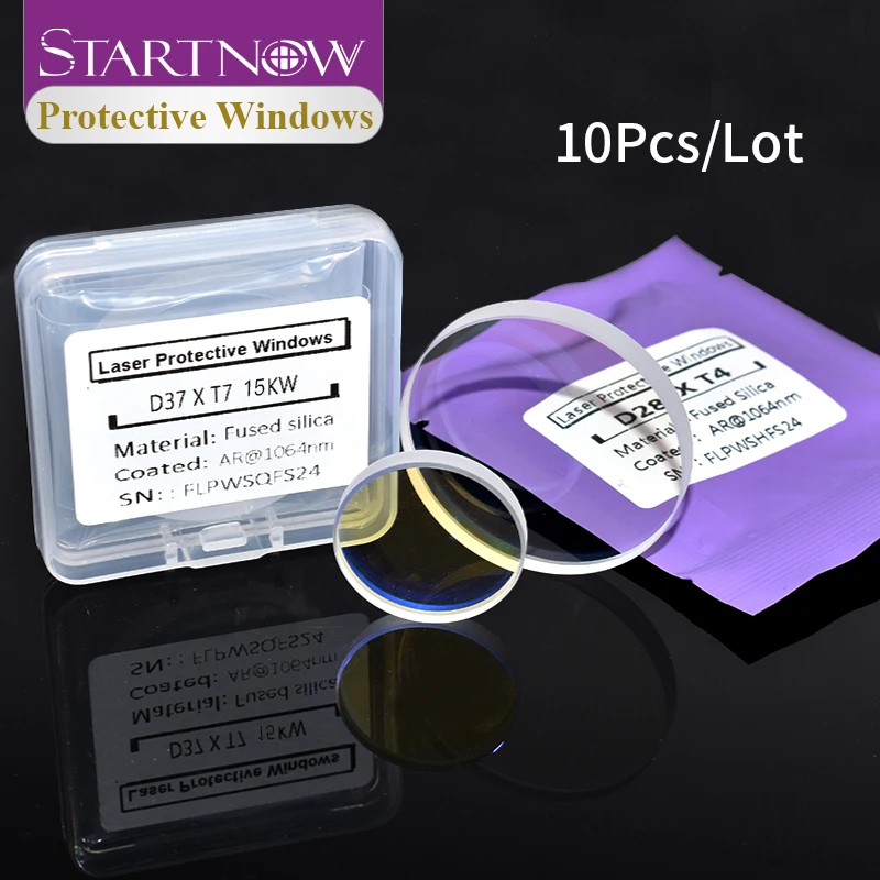 Fiber Laser Protective Lens 18x2 20*2 24.9x1.5 27.9*4.1 30x5 37*7 1064nm Optical Lenses Protec Windows Lens 10 Pieces