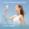 JISULIFE Handheld Turbo Fan, 4000mAh USB Rechargeable Battery , Small Pocket Fan with 5 Speeds, Protable for Travel/Home/Office 5