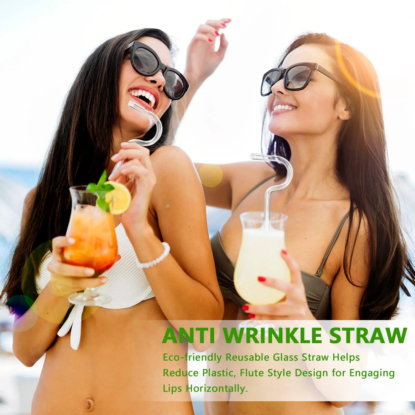 3pcs Reusable Wrinkle Resistant Straw, Curved Wrinkle Free Straw To Prevent  Wrinkles, Lateral Flute Straw