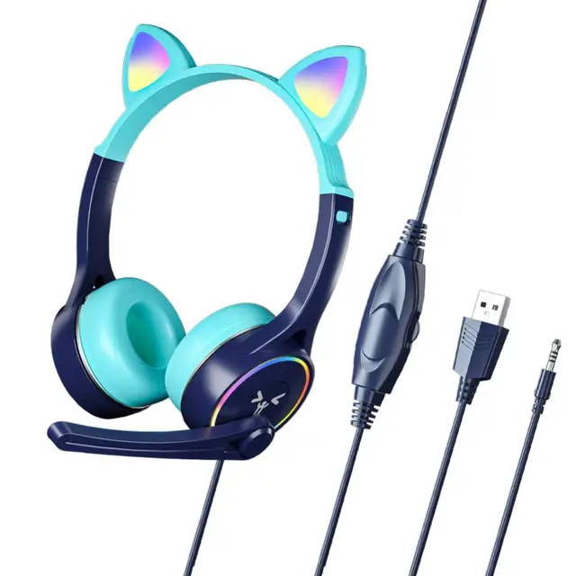 39514-d6b6ec.jpg Casque d'écoute de chat rose pour filles, écouteurs de jeu stéréo filaires