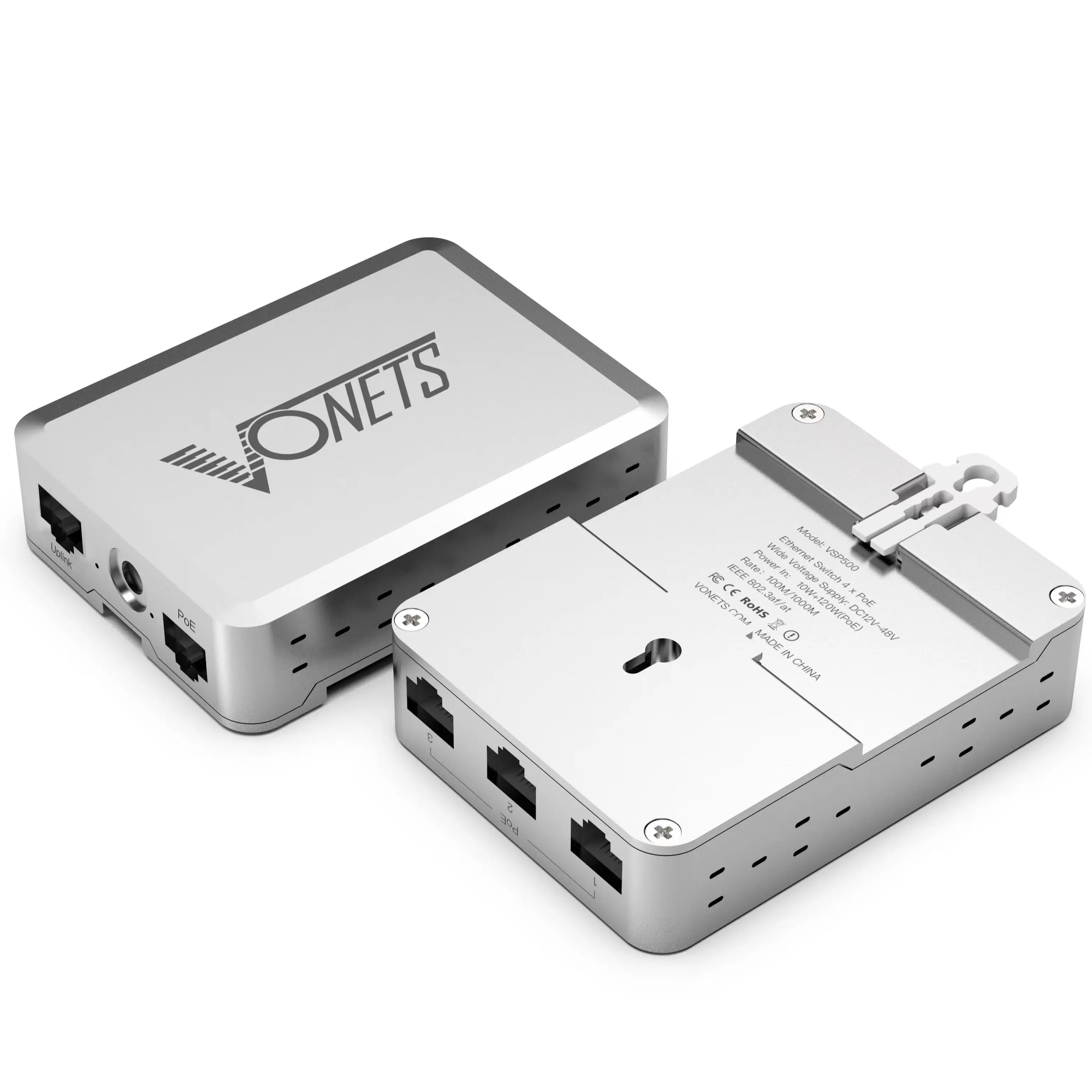 Vonets-comutador de Rede Gigabit Ethernet Industrial Divisor Ethernet Metal Plug And Play Vsp500 Portas Poe 1000m Vsp500