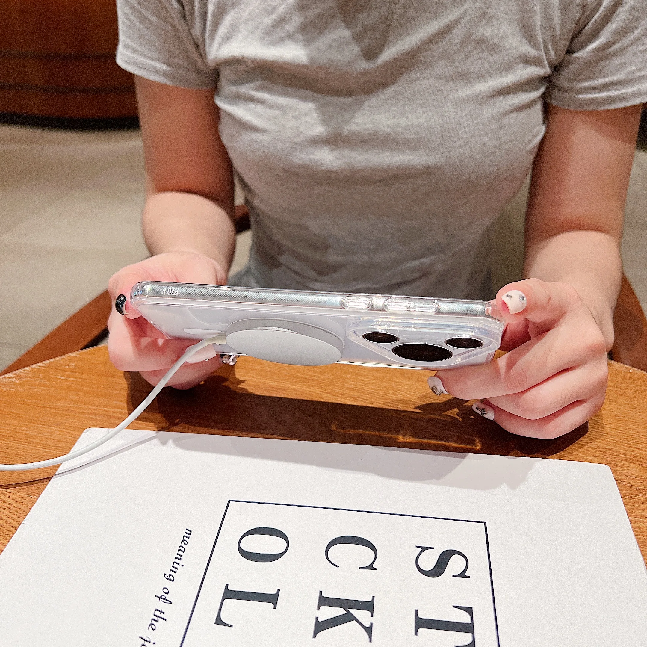 Ultra-Thin Transparent Acrylic Magnetic Shockproof Case with Airbags