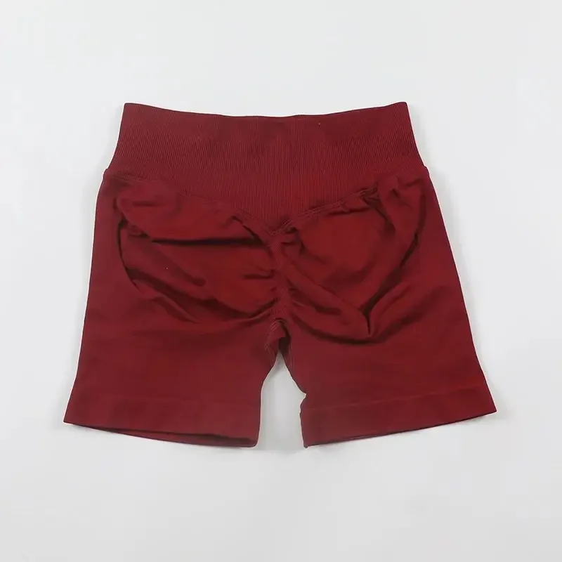 Impact Shorts Low Ribbed Waist Band Yoga Shorts Seamless Scrunch Bum Workout Gym Booty Hight Stretch Running