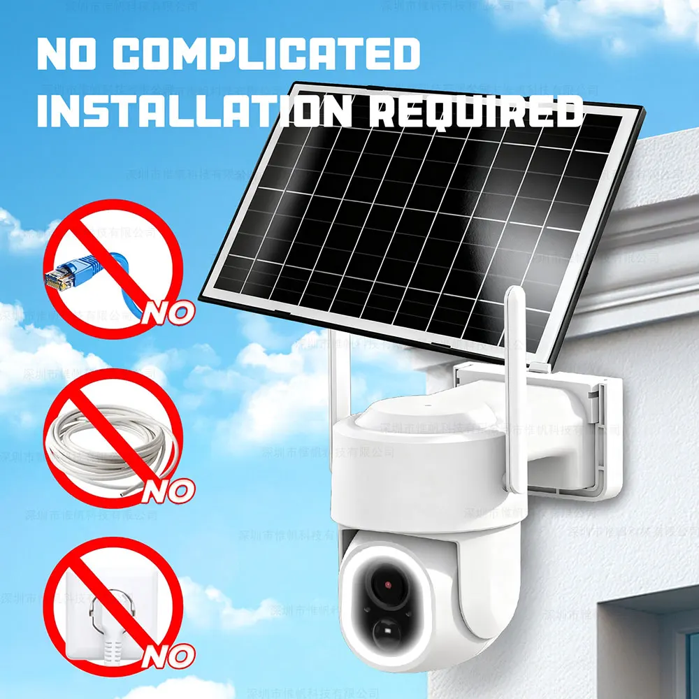 2K Tuya Solar Outdoor Camera WiFi PTZ Wireless Solar Panels IP Camera 5MP Built-in Battery Video Surveillance Long Time Standby 3
